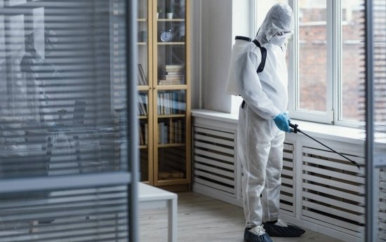 Exterminateur de punaises de lit durant une intervention